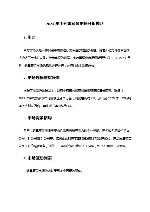 2024年中药熏蒸仪市场分析现状
