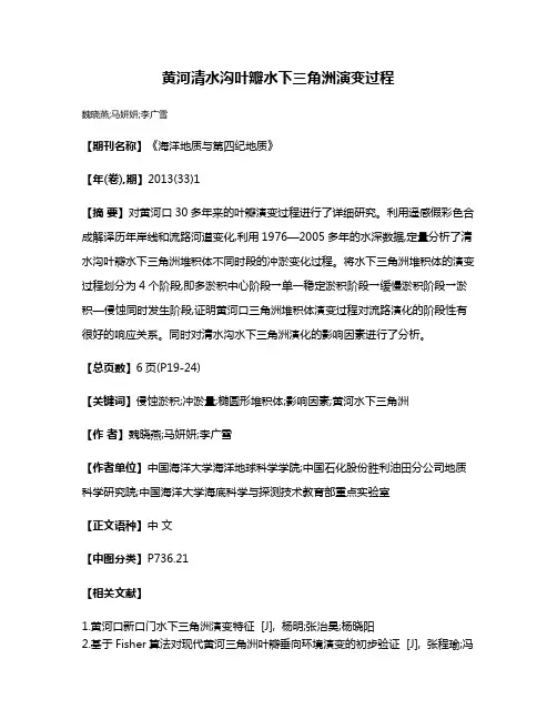 黄河清水沟叶瓣水下三角洲演变过程