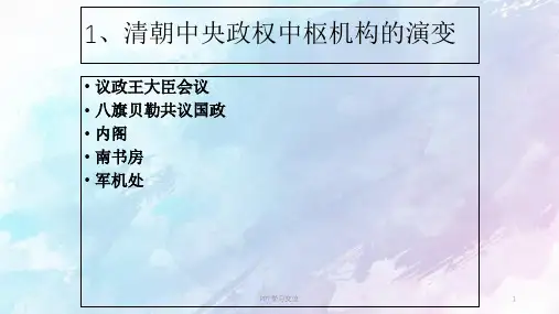 清朝政治制度PPT课件