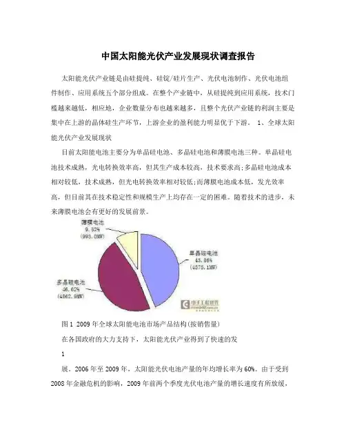 中国太阳能光伏产业发展现状调查报告