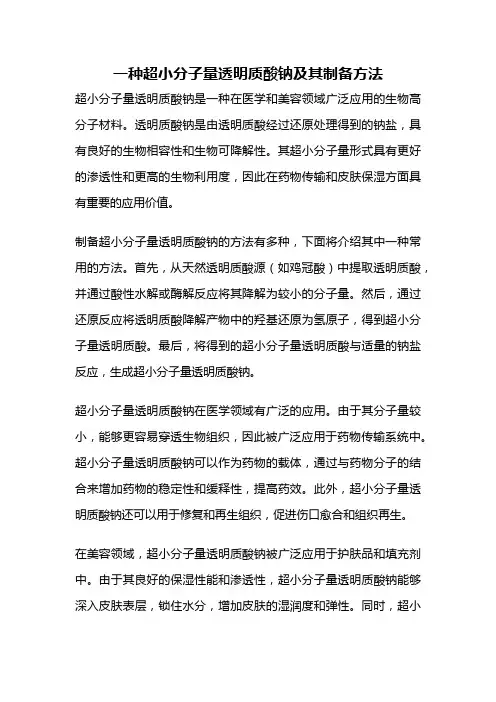 一种超小分子量透明质酸钠及其制备方法