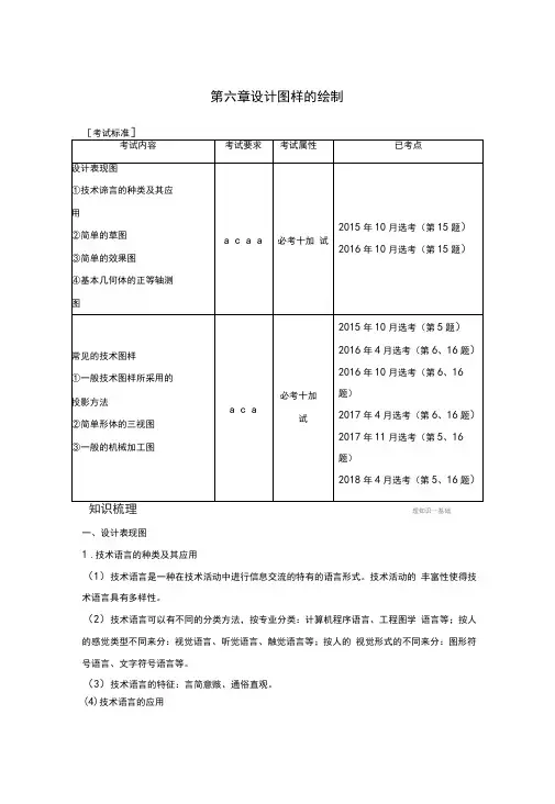 2020选考通用技术必修一第六章设计图样的绘制