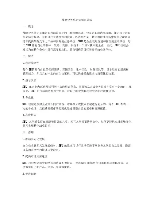 战略业务单元知识点总结