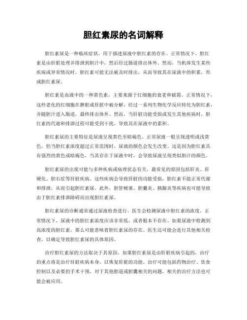 胆红素尿的名词解释