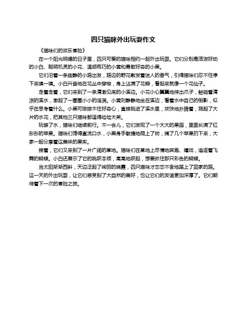 四只猫咪外出玩耍作文