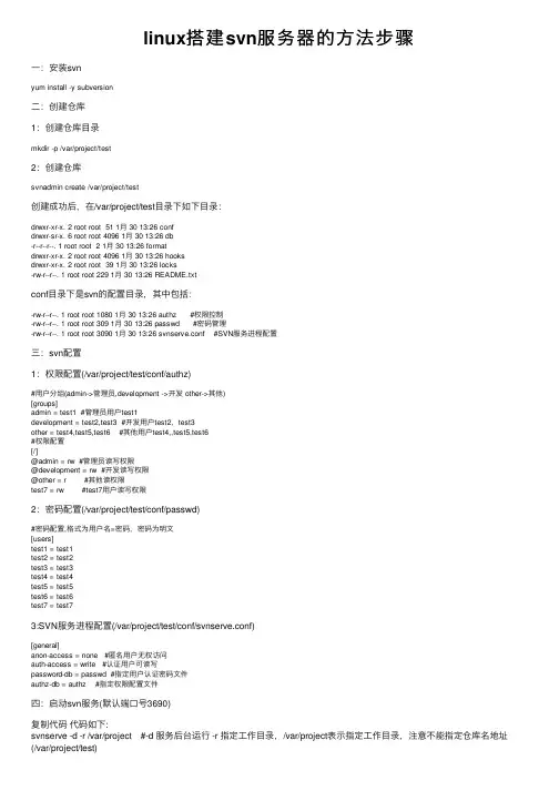 linux搭建svn服务器的方法步骤