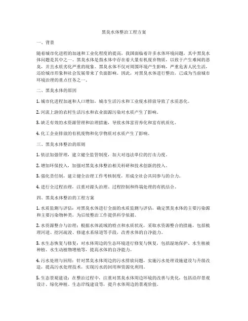 黑臭水体整治工程方案