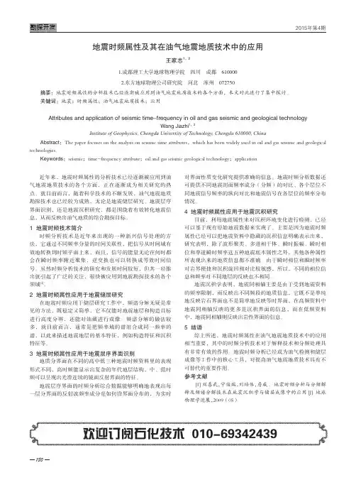 地震时频属性及其在油气地震地质技术中的应用