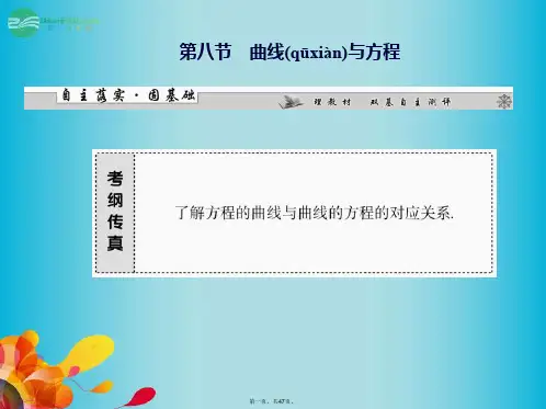 高三数学一轮复习 第八章 第八节 曲线与方程课件 理 新人教A版 
