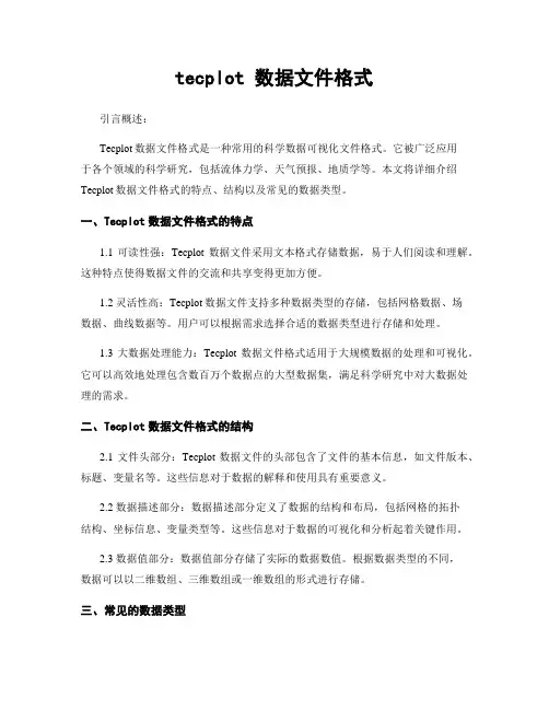 tecplot 数据文件格式