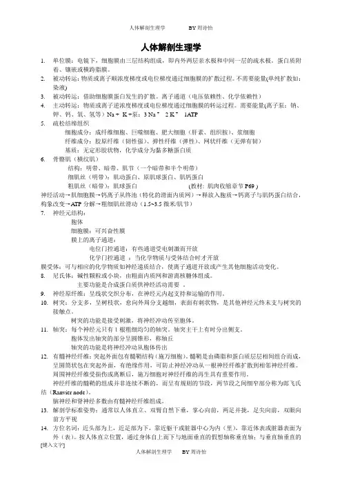人体解剖生理学