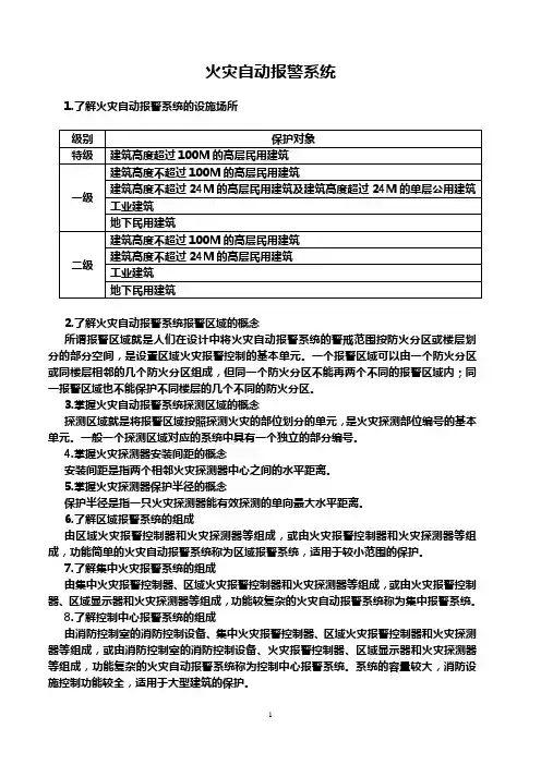 火灾自动报警系统的要求