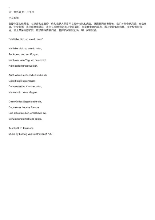 经典德语歌曲Ichliebedich