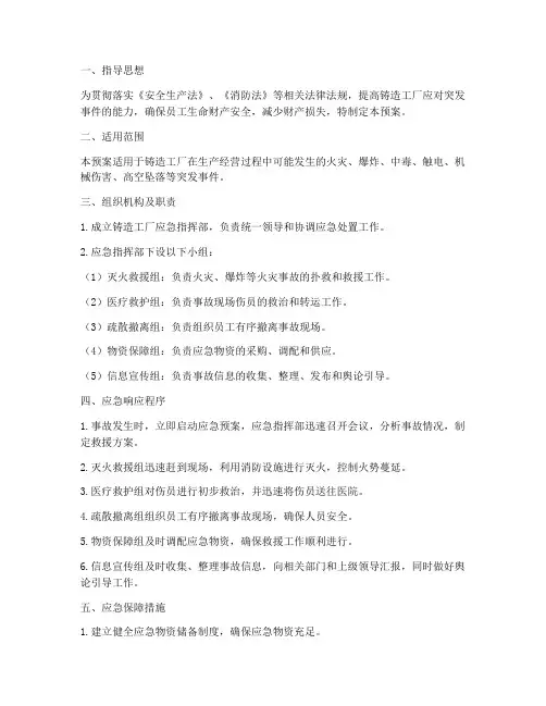 铸造工厂应急预案