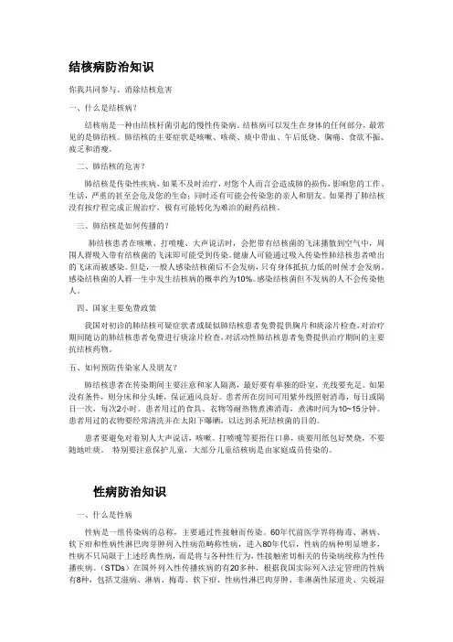 结核病防治知识宣传栏