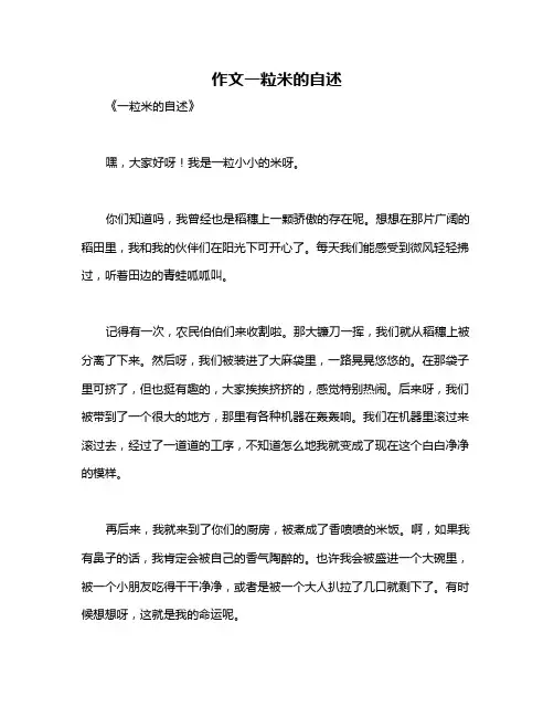 作文一粒米的自述