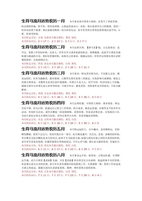 生肖马2013运势