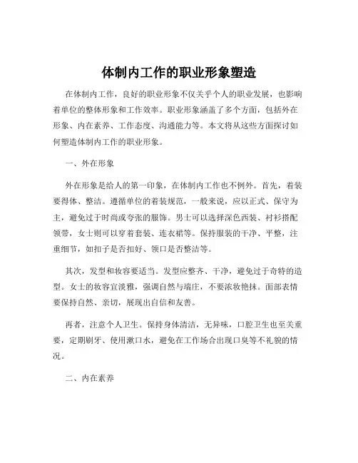 体制内工作的职业形象塑造