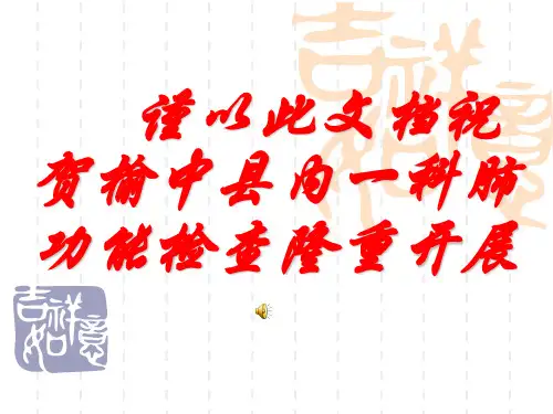 肺功能 精品医学课件.ppt