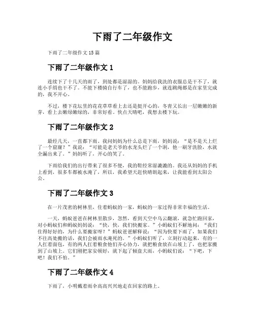 下雨了二年级作文