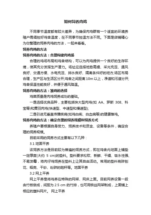 如何饲养肉鸡