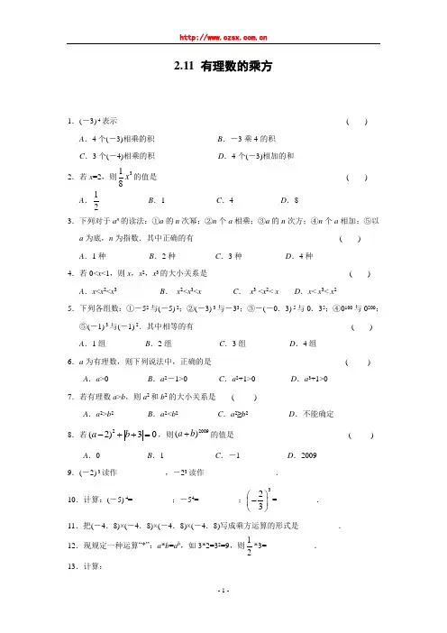 2.11 有理数的乘方(含答案)