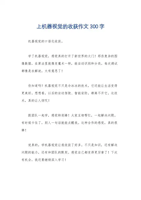 上机器视觉的收获作文300字