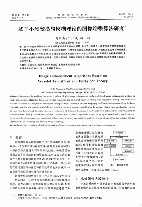 基于小波变换与模糊理论的图像增强算法研究