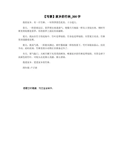 【写景】家乡的竹林_300字