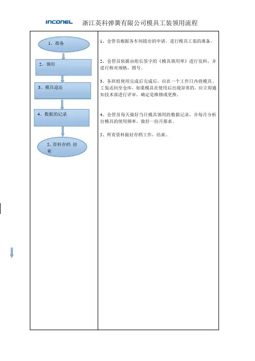 3模具领用流程图