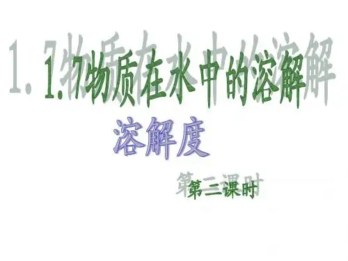 物质在水中的溶解第二课时[1]