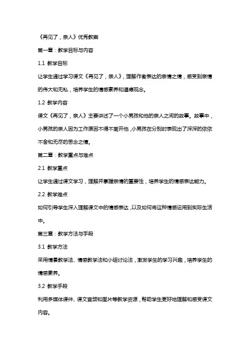 《再见了,亲人》教案