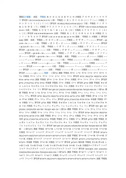 清音五十音图