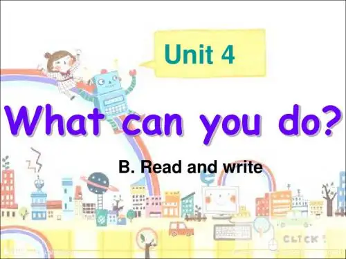 PEP人教版小学英语五年级上册《Unit4 What can you do Read and write》优课课件