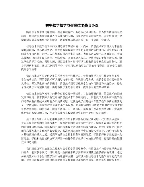 初中数学教学与信息技术整合小议