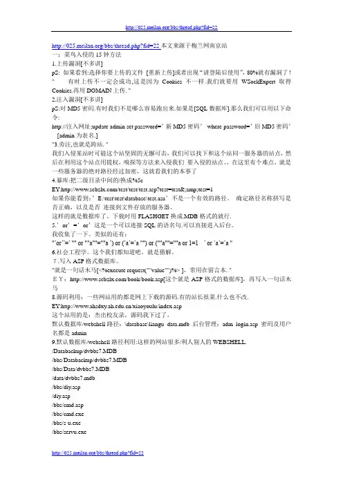 骇客基本术语