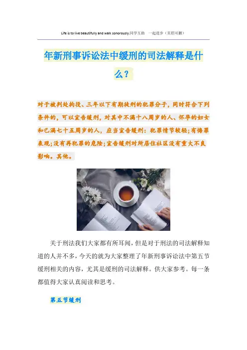 最新新刑事诉讼法中缓刑的司法解释是什么？