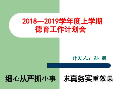 2018—2019学年度德育工作计划