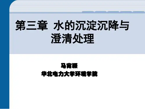 第四章水的沉淀沉降与澄清详解