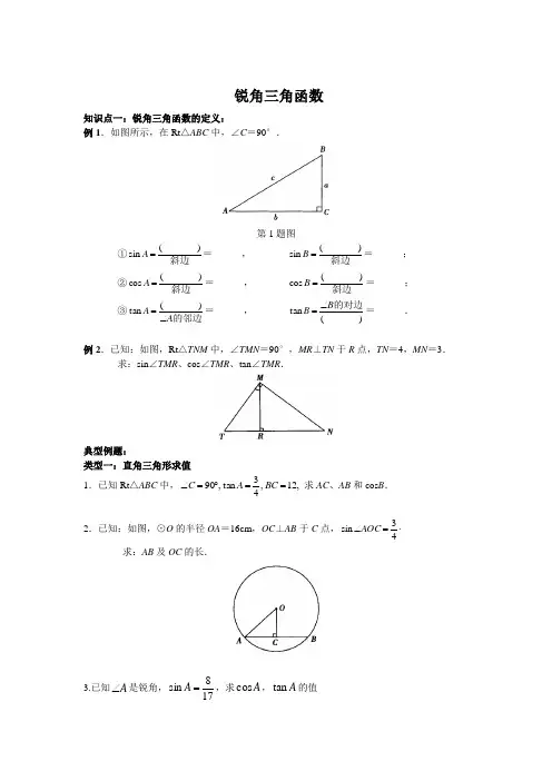 锐角三角形专题初三复习