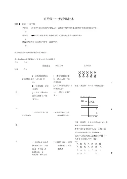 短跑技——途中跑技术