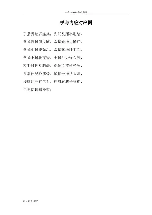 手和内脏对应图