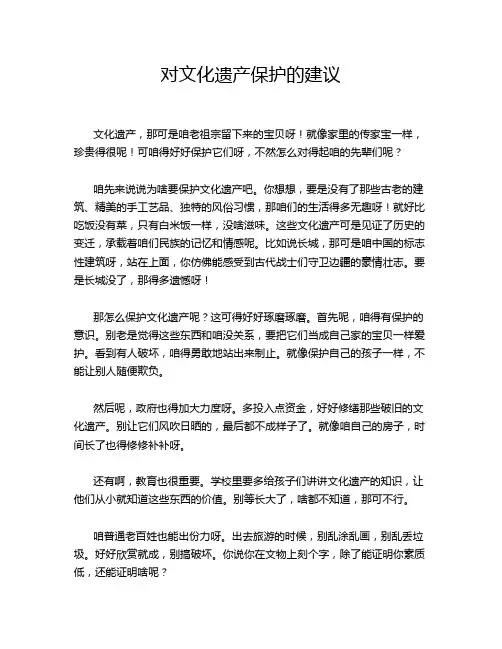 对文化遗产保护的建议