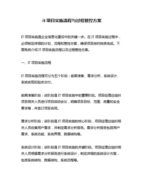 it项目实施流程与过程管控方案