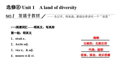 高三新高考英语一轮人教版课件选修8Unit1Alandofdiversity
