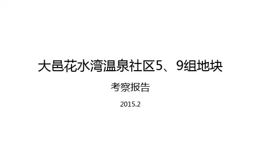大邑花水湾地块考察报告讲述资料