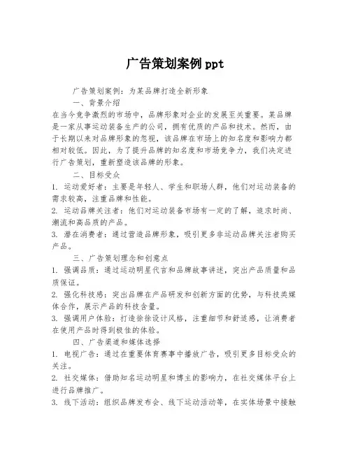 广告策划案例ppt