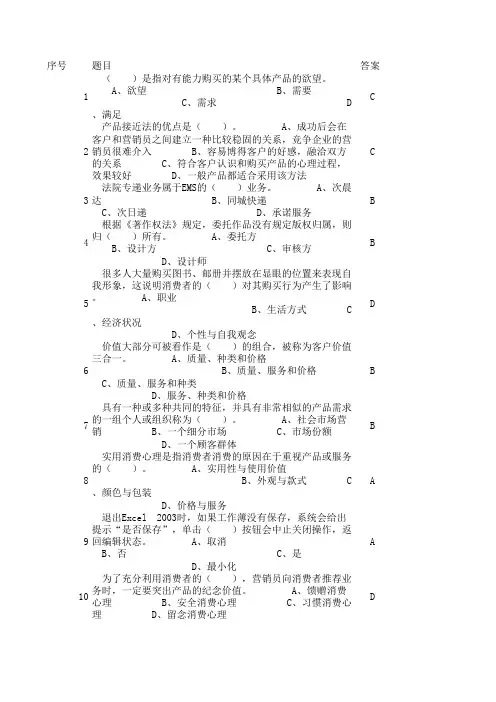 邮政业务营销(邮政)中级