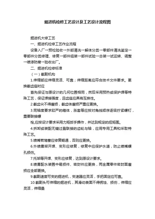 掘进机检修工艺设计及工艺设计流程图