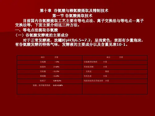 谷氨基提取与精制技术